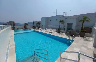 Apartamento bairro boqueirão  santos - 2 suítes, varanda gourmet, lazer completo  - r$ 5.500 pacote.