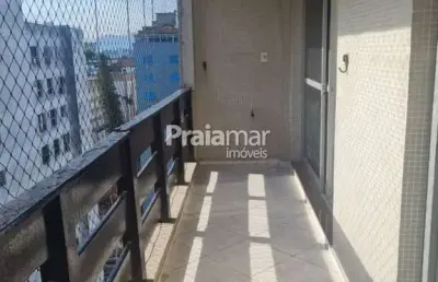 Apartamento reformado 1 dormitório com piscina, garagem no gonzaguinha em  são vicente à venda