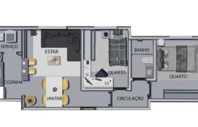 Apartamento com 2 quartos à venda na Rua Brasil, Jardim Leblon, Belo Horizonte