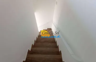Casa de condomínio com churrasqueira com 2 dormitórios à venda, 49 m² por r$ 270.000 - jardim samambaia - praia grande/sp