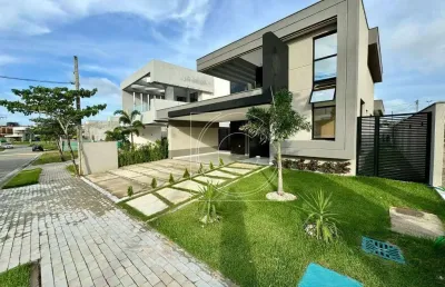 Casa plana, alto padrão, cidade alpha, 175m², 3 quartos, residencial terras 1, eusébio/ce.
