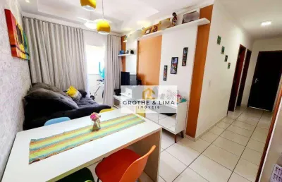 Lindo apartamento com mobília e sacada com 2 dormitórios à venda, 52 m² por r$ 215.000 - jardim da luz - taubaté/sp