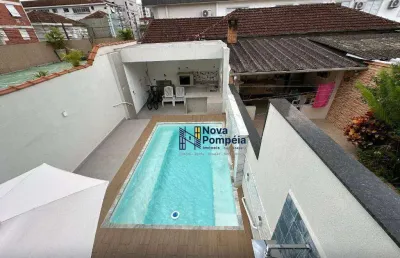 Casa com 3 dormitórios à venda, 150 m² por r$ 1.350.000,00 - campo grande - santos/sp