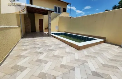 Casa sobraposta superior com piscina e churrasqueira em itanhaém!!