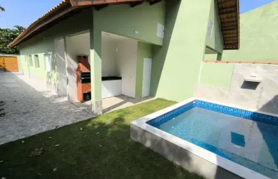 Casa com piscina lado praia 1500mts do mar para venda em itanhaém!!