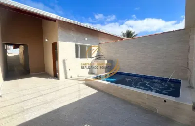 Casa lado pista 500mts do mar com piscina e churrasqueira em mongaguá!!