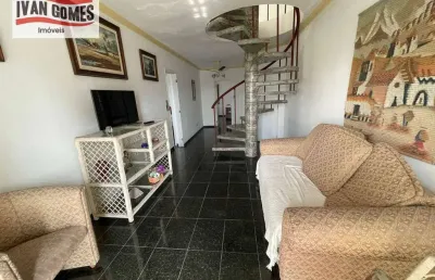 Cobertura com 3 dormitórios para alugar, 180 m² por r$ 4.300,00/mês - asturias - guarujá/sp