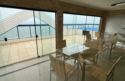 Linda cobertura duplex frente mar com 4 dormitórios no centro da vila caiçara- praia grande-sp
