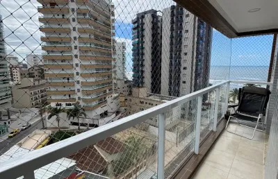 Lindo apartamento vista mar com 2 dormitórios na vila caiçara, praia grande -sp