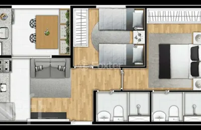 Apartamento com 2 quartos à venda na avenida rotary, 1520, vila das bandeiras, guarulhos, 44 m2 por r$ 355.000