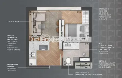 Kitnet / stúdio à venda na avenida joão pessoa, 731, centro histórico, porto alegre, 24 m2 por r$ 380.000