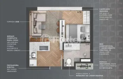 Kitnet / stúdio à venda na avenida joão pessoa, 731, centro histórico, porto alegre, 24 m2 por r$ 350.000