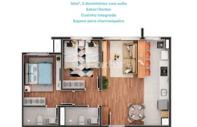 Apartamento com 2 quartos à venda na rua tenente ary tarrago, 2575, jardim itu sabará, porto alegre, 56 m2 por r$ 365.000