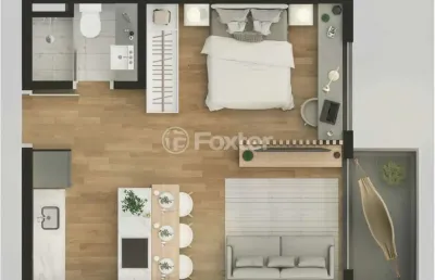 Apartamento com 1 quarto à venda na rua tomaz flores, 219, bom fim, porto alegre, 33 m2 por r$ 552.000