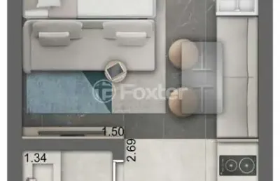 Kitnet / stúdio à venda na rua casemiro de abreu, 576, boa vista, porto alegre, 27 m2 por r$ 405.000
