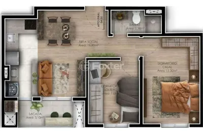 Apartamento com 2 quartos à venda na rua assis brasil, 315, niterói, canoas, 49 m2 por r$ 327.000