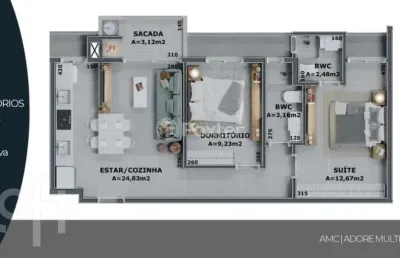 Apartamento com 2 quartos à venda na rua leonel pereira, 715, cachoeira do bom jesus, florianópolis, 65 m2 por r$ 800.000