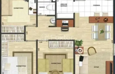 Apartamento com 3 quartos à venda na avenida thomaz edison, 3500, são miguel, são leopoldo, 55 m2 por r$ 200.000