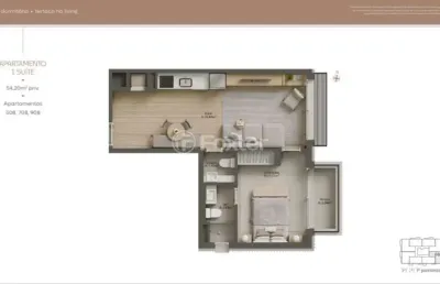Apartamento com 1 quarto à venda na rua marquês do pombal, 641, moinhos de vento, porto alegre, 54 m2 por r$ 1.123.402
