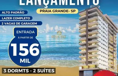 Alto padrão frente mar r$ 159 mil de entrada - 3 dormts 2 suítes, vista mar