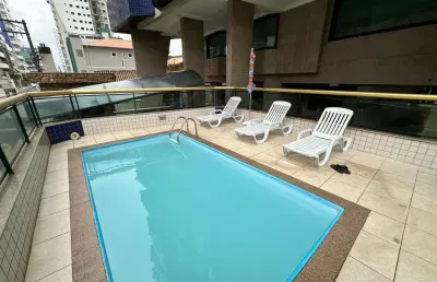 Pé na areia! lazer completo 1 dormitório 2 sacadas só 289 mil fianc. bancário