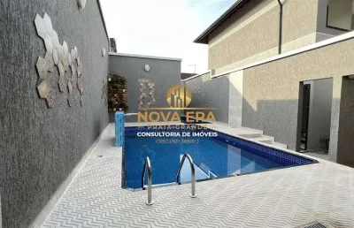 Linda casa de condomínio com piscina e área gourmet, fino acabamento r$335 mil