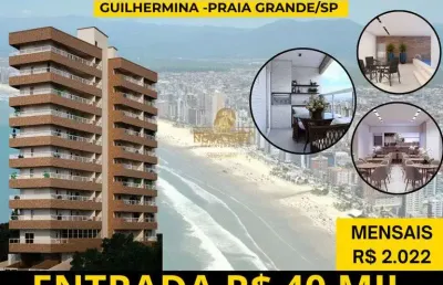 Guilhermina ! entrada r$ 40 mil - 1 dormt c/varanda gourmet, lazer