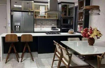 Lindo apartamento com móveis planejados com 90 m²  na vila assunção em sano andré, sendo 3 dormitórios, 1 suíte, varanda grill e 2 vagas.