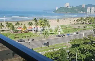 Itararé s vicente flat 1 suíte 1 vaga garagem vista mar