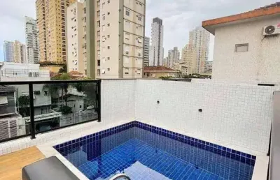 !!!oportunidade!!! excelente sobrado com 150m² úteis - 03 súites - 05 banheiros - piscina+gourmet - 02 vagas por r$ 1.450m - embaré  santos/sp