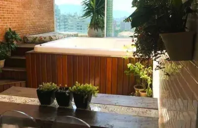 !!oportunidade!! linda cobertura duplex com 204m² úteis - 3 dorm. - 02 vagas - lazer completo - por 2.199 milhões - ponta da praia - santos/sp