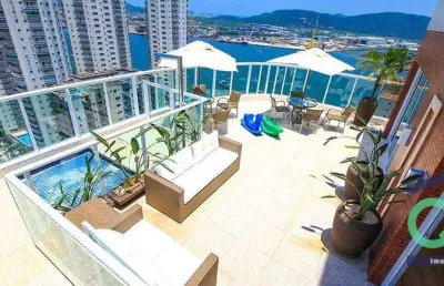 Apartamento garden com 4 dormitórios para alugar, 335 m² por r$ 16.000,00/mês - ponta da praia - santos/sp