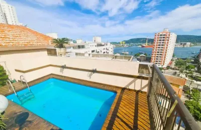 Linda cobertura duplex com vista mar - 270m² úteis - piscina/espaço gourmet com churrasqueira - 03 dormitórios - 04 w.c - 02 vagas - ponta da praia