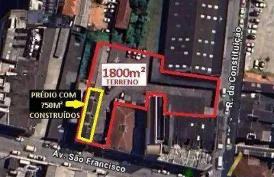 Maravilhoso imovel comercial com terreno de 1800m² de áera & prédio  com 750m² construídos - totalizando 2300 metros - venda - locação - centro/santos