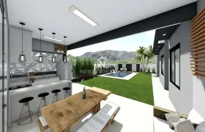Casa térrea com 3 quartos em condomínio terras de jundiaí, bairro vale azul, jundiaí-sp