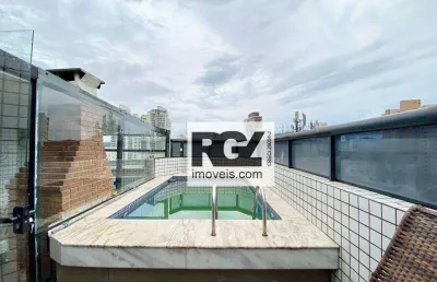 Cobertura com 4 dormitórios à venda, 224 m² por r$ 1.990.000,00 - ponta da praia - santos/sp