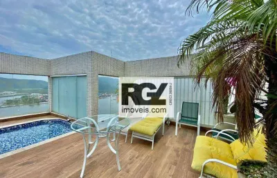 Cobertura com 4 dormitórios para alugar, 680 m² por r$ 28.500,00/mês - ponta da praia - santos/sp