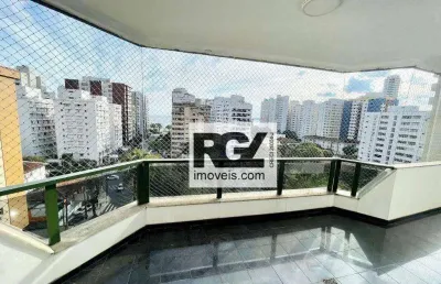 Apartamento com 4 suítes à venda, 455 m² por r$ 3.200.000 - embaré - santos/sp