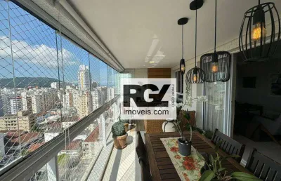 Apartamento com 3 dormitórios à venda, 155 m² por r$ 2.100.000,00 - embaré - santos/sp