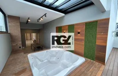 Cobertura com 3 dormitórios à venda, 191 m² por r$ 1.849.000,00 - gonzaga - santos/sp