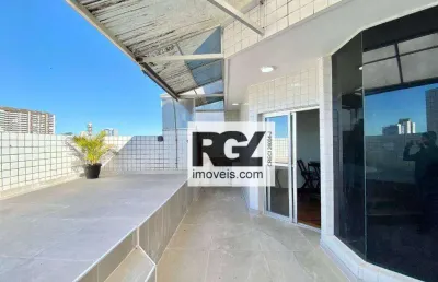 Cobertura com 3 dormitórios, 146 m² - venda por r$ 740.000,00 ou aluguel por r$ 5.880,00/mês - vila matias - santos/sp