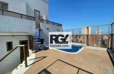 Cobertura com 4 dormitórios à venda, 350 m² por r$ 4.000.000,00 - embaré - santos/sp