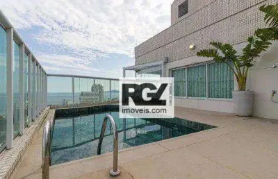 Espetacular cobertura com vista panorâmica do mar, 272 m² por r$ 4.890.000 - boqueirão - santos/sp
