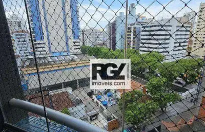 Apartamento com 4 dormitórios para alugar, 202 m² por r$ 9.700,00/mês - pompéia - santos/sp