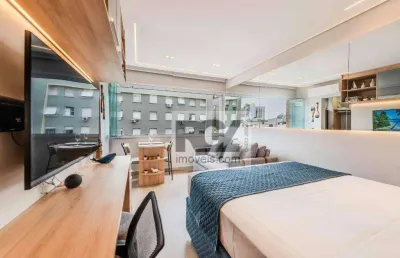 Apartamento com 1 dormitório para alugar, 22 m² por r$ 5.000,00/mês - embaré - santos/sp