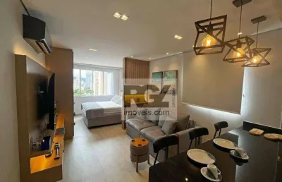 Apartamento com 1 dormitório para alugar, 40 m² por r$ 5.500,00/mês - gonzaga - santos/sp