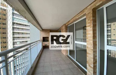 Apartamento com 3 dormitórios para alugar, 130 m² por r$ 8.000,00/mês - gonzaga - santos/sp