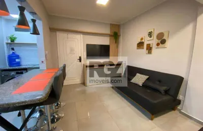 Apartamento com 1 dormitório para alugar, 44 m² por r$ 4.500,00/mês - aparecida - santos/sp