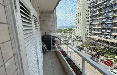 Apartamento para locação com sacada e vista lateral para o mar – edifício caiçara | boqueirão, santos/sp