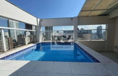 Cobertura vista mar com piscina na ponta da praia para venda em santos/sp